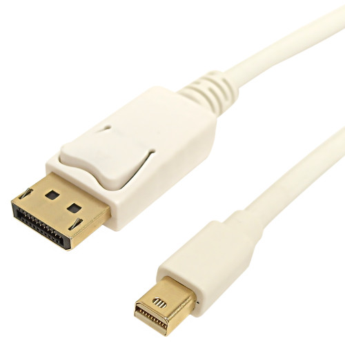 10ft Mini DisplayPort Male to DisplayPort Male Cable with audio 4K*2K 60Hz - FT4 32AWG White ( Fleet Network )