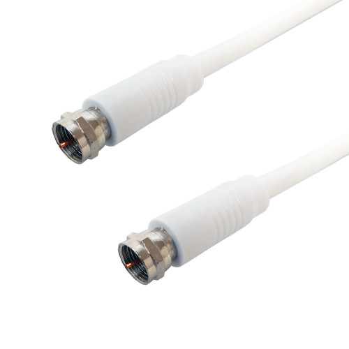 6ft Molded RG6 Satellite Cable F-Type Male to Male White ( Fleet Network )