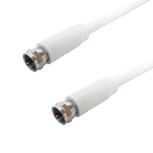 75ft Molded RG6 Satellite Cable F-Type Male to Male White FN-TVC-75E-WH