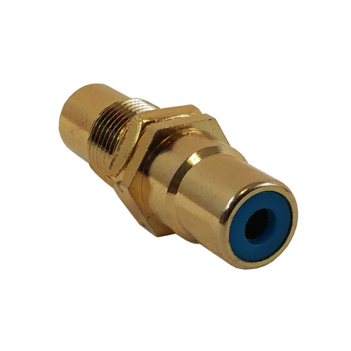 RCA Female to Female Bulkhead, Gold Plated - Blue ( Fleet Network )