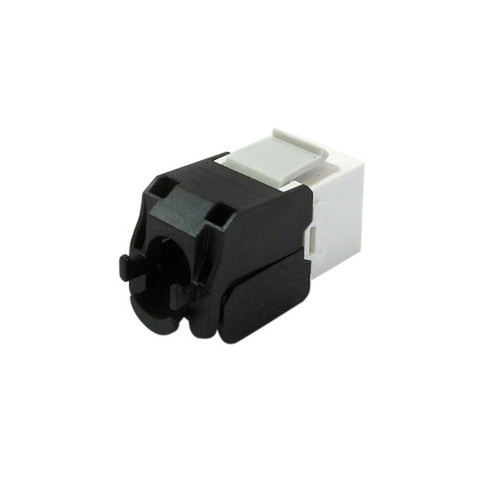 RJ45 CAT6A Slim Profile 180 Degree Jack 110 Punch-Down Style or Tool-Less - White FN-JK-C6A-WH