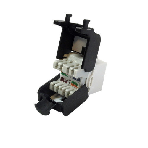 RJ45 CAT6A Slim Profile 180 Degree Jack 110 Punch-Down Style or Tool-Less - White FN-JK-C6A-WH
