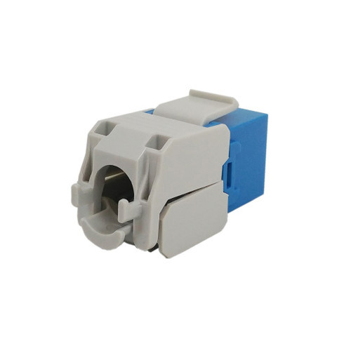 RJ45 Cat6 Slim Profile 180 Degree Jack 110 Punch-Down or Tool-Less - Blue FN-JK-C6PB1-BL