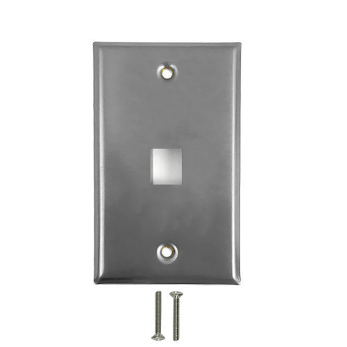 1-Port Keystone Stainless Steel Wall Plate FN-WP-1P-SS