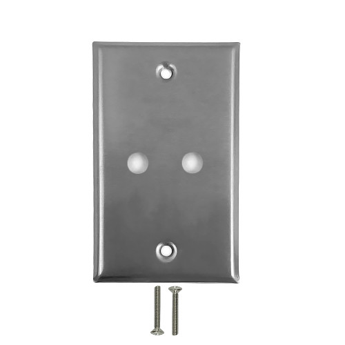 Wall Plate, 2 Hole, Stainless Steel ( Fleet Network )