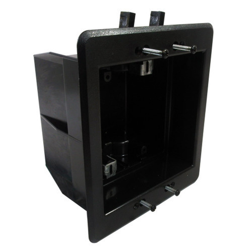 Recessed Box Double Gang - Enclosed Back for AV or Power - Black FN-WP-BOX2-BK