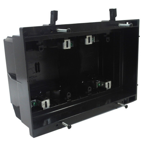 Recessed Box Four Gang - Enclosed Back for AV or Power - Black FN-WP-BOX4-BK