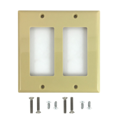 Decora Double Gang Wall Plate - Ivory ( Fleet Network )