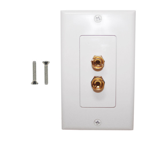 1 Pair Banana Clip Wall Plate Kit Decora - White ( Fleet Network )