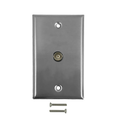Single Gang SS Wall Plate Kit 1x BNC FN-WPK-SS-BNC1
