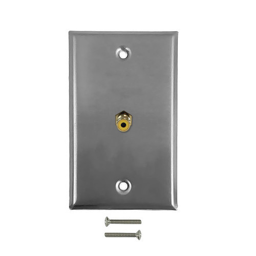 RCA Composite Single Gang Wall Plate Kit - Stainless Steel FN-WPK-SSY