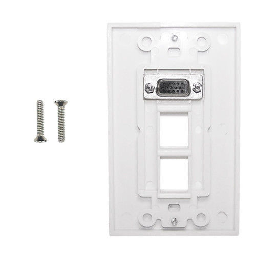 1-Port VGA Wall Plate Kit Decora White with 2x Keystone Hole FN-WPK-VGA2-D