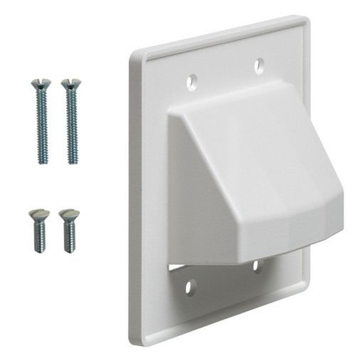 Cable Pass-through Wall Plate Double Gang Reversible - White FN-WP-PT2R-WH