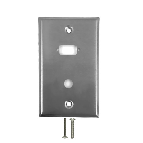 1-port DB9 size cutout + 3/8 inch hole Stainless Steel ( Fleet Network )