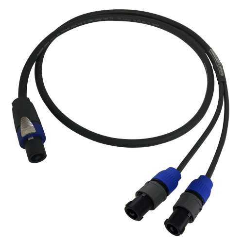 15ft Premium Phantom Cables 4-Pole speakON to 2 x 2-Pole speakON Speaker Cable 14AWG FT4 ( Fleet Network )