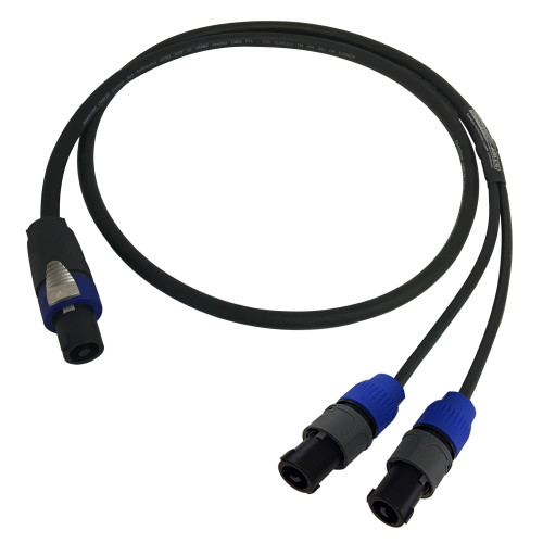 25ft Premium Phantom Cables 4-Pole SpeakON to 2x 2-Pole SpeakON Speaker Cable 12AWG FT4 ( Fleet Network )