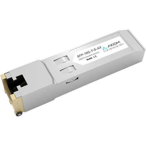 Axiom 10GBASE-T SFP+ Transceiver for Cisco - SFP-10G-T-S - For Data Networking - 1 RJ-45 10GBase-T Network - Twisted Pair10 Gigabit - (Fleet Network)