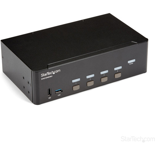 StarTech.com 4-Port Dual Monitor HDMI KVM Switch with Audio & USB 3.0 hub - 4K 30Hz - 4 PC Mac Computer KVM Switch Box for HDMI - This (Fleet Network)