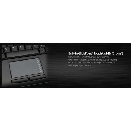 Adesso Wireless Mini Touchpad Keyboard - Wireless Connectivity - RF - USB Interface - 87 Key - English US - TouchPad - Windows - - WKB-4110UB