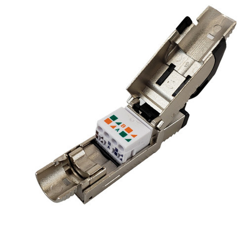 RJ45 Cat6a Shielded Field Termination Tool-Less Plug Solid or Stranded 8P 8C FN-CN-FT-C6AS-BK