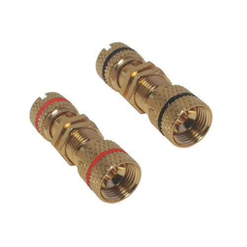 Banana Clip Female to Female Bulkhead Pair BlackRed Gold Plated FN-AD-BAN