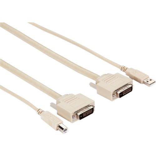 Black Box DT-Series KVM CPU Cable - DVI-D, USB, Cable, 10-ft. - 10 ft KVM Cable for KVM Switch, Server, Computer, Switch - First End: (Fleet Network)