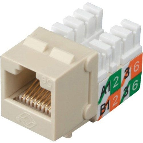 Black Box CAT5e Keystone Jack - Unshielded Ivory - 1 x RJ-45 Female - Ivory - TAA Compliant FMT922-R2
