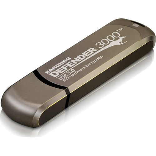 Kanguru Defender3000 FIPS 140-2 Level 3, SuperSpeed USB 3.0 Secure Flash Drive, 32G - 32 GB - USB 3.0 - 256-bit AES - 3 Year Warranty (Fleet Network)