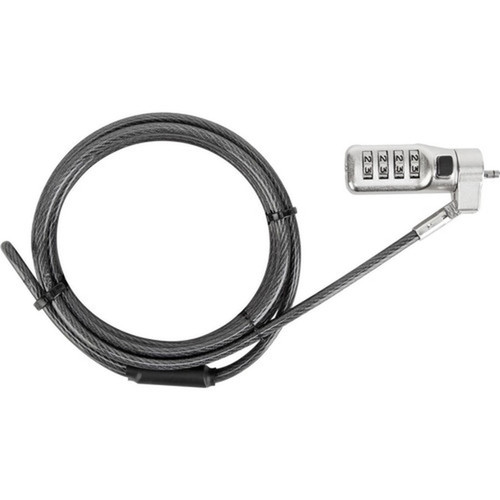 Targus DEFCON 3-in-1 Universal Resettable Combo Cable Lock - Resettable - 4-digit - Black - Galvanized Steel - 65 ft - For Notebook ASP86RGL