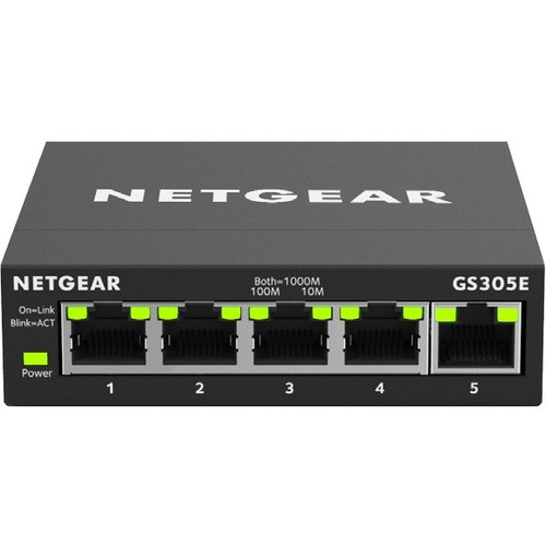 Netgear GS305E Ethernet Switch - 5 Ports - Manageable - 2 Layer Supported - Twisted Pair - 3 Year Limited Warranty (Fleet Network)