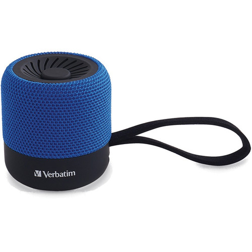 Verbatim Portable Bluetooth Speaker System - Blue - 100 Hz to 20 kHz - TrueWireless Stereo - Battery Rechargeable (Fleet Network)