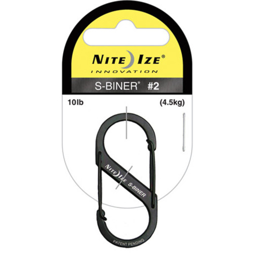 Nite Ize S-Biner Size 2 Carry Biner - 2" (50.80 mm) Length x 0.87" (22.10 mm) Width - 1Each - Black - Stainless Steel (Fleet Network)