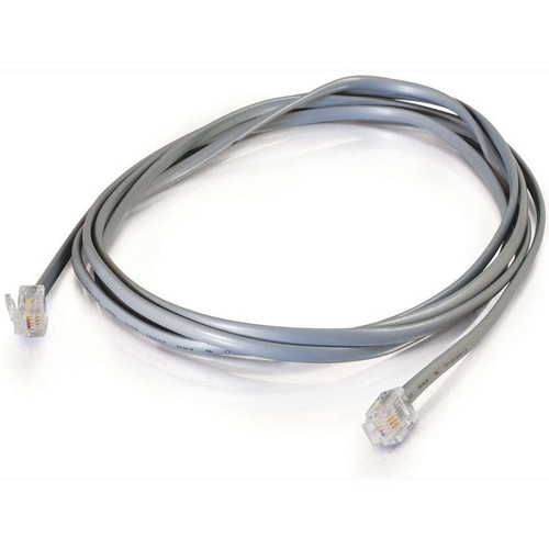 C2G Modular Cable - RJ-11 Male - RJ-11 Male - 7.62m - Silver (Fleet Network)