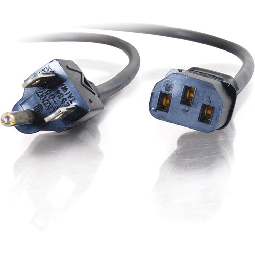 C2G 03130 6ft Universal Power Cord - 18 AWG Heavy Duty - NEMA 5-15P to IEC 60320 C13 - Black
