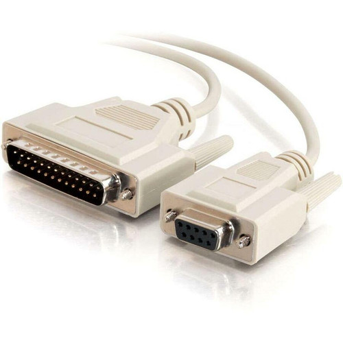 C2G Modem Cable - DB-9 - DB-25 Male - 1.83m - Beige (Fleet Network)