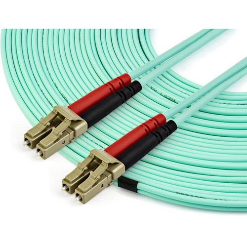 StarTech. com A50FBLCLC15 15m LC/UPC to LC/UPC OM3 Multimode Fiber Optic Cable - 50/125 Zipcord - 100G - LSZH