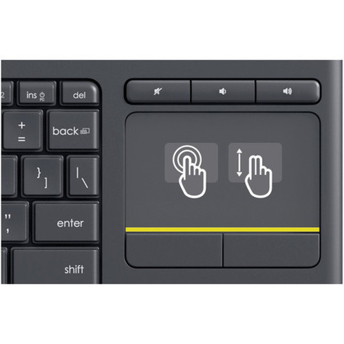 Logitech Wireless Touch Keyboard K400 Plus - Wireless Connectivity - RF - 3281 ft 10000 mm - 240 GHz - USB Interface - French - - 920-007121
