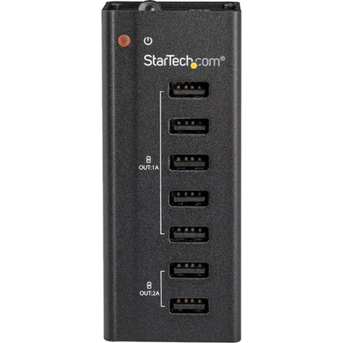 StarTechcom 7-Port USB Charging Station with 5 x 1A Ports and 2 x 2A Ports - 120 V AC 230 V AC Input - 12 V DC5 A Output ST7C51224