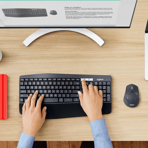 Logitech 920-008220 MK850 Performance Wireless Keyboard and Mouse Combo - French Layout - Bluetooth/RF - USB