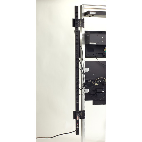 Black Box Vertical Metered PDU - 15-Amp Single Circuit, 120V, 24-Outlet, 5-15R, 5-15P - Metered - NEMA 5-15P - 24 x NEMA 5-15R - 120 V (Fleet Network)