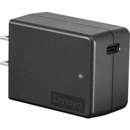 Lenovo 45W USB-C AC Portable Adapter - 1 Pack - 120 V AC 230 V AC Input - 5 V DC 9 V DC 15 V DC 20 V DC Output - Black 4X20V07881