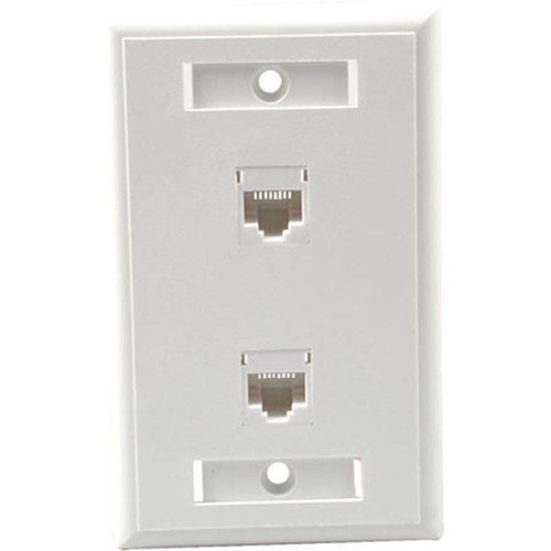 C2G 2 Socket Network Faceplate - 2 x Sockets - RJ-45 - White 27416