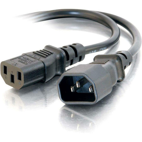 C2G 3ft 16 AWG 250 Volt Computer Power Extension Cord IEC320C14 to IEC320C13 - For Computer Monitor Scanner Printer - 250 V AC  29966