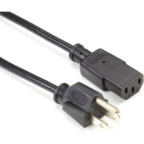 Black Box Power Cord - NEMA 5-15P to IEC-60320-C13 10-ft 30-m - For PC Monitor - 100 V  10 A 125 V - Black - 10 ft Cord Length EPXR12