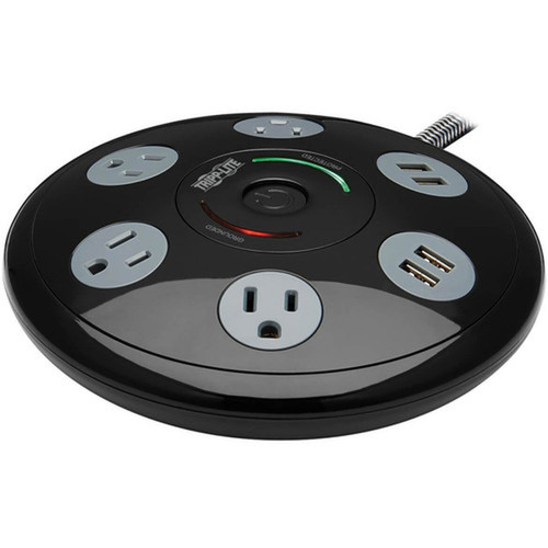 Tripp Lite TLP406USBUFO 4-Outlet Surge SuppressorProtector - 4 x NEMA 5-15R 4 x USB - 180 kVA - 1800 J - 120 V AC Input TLP406USBUFO