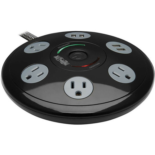 Tripp Lite TLP406USBUFO 4-Outlet Surge SuppressorProtector - 4 x NEMA 5-15R 4 x USB - 180 kVA - 1800 J - 120 V AC Input TLP406USBUFO