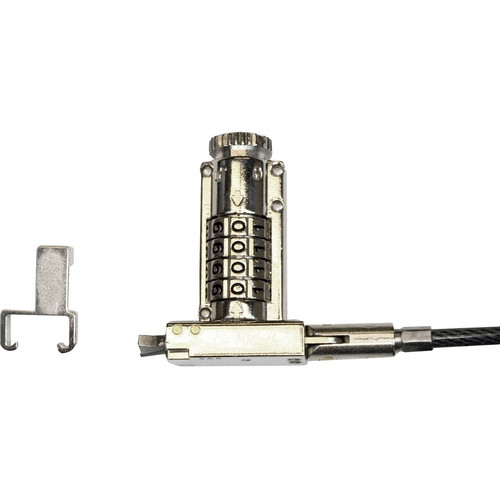 Noble TZ07T Resettable Combination Wedge Lock - 5.9 ft (1.80 m) Cable - 4-digit - Silver - PVC Coated