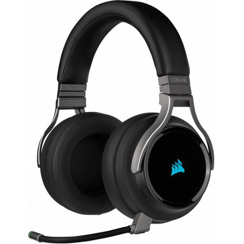 Corsair VIRTUOSO RGB WIRELESS High-Fidelity Gaming Headset - Carbon - Stereo - Mini-phone 35mm - WiredWireless - 60 ft - 32 Ohm - CA-9011185-NA