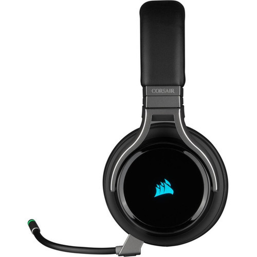 Corsair VIRTUOSO RGB WIRELESS High-Fidelity Gaming Headset - Carbon - Stereo - Mini-phone 35mm - WiredWireless - 60 ft - 32 Ohm - CA-9011185-NA
