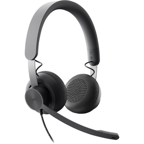 Logitech Zone Headset - Stereo - USB Type C - Wired - 32 Ohm - 20 Hz - 16 kHz - Over-the-head - Binaural - Circumaural - 62 ft Cable 981-000871
